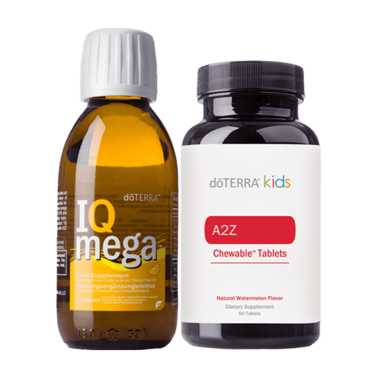 A2Z Chewable™ rágótabletta és IQ Mega™ folyékony omega-3 táplálékkiegészítő csomag